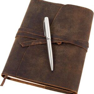 Leather Journal Refillable Notebook - Writing Journals for Women, Mens Journal